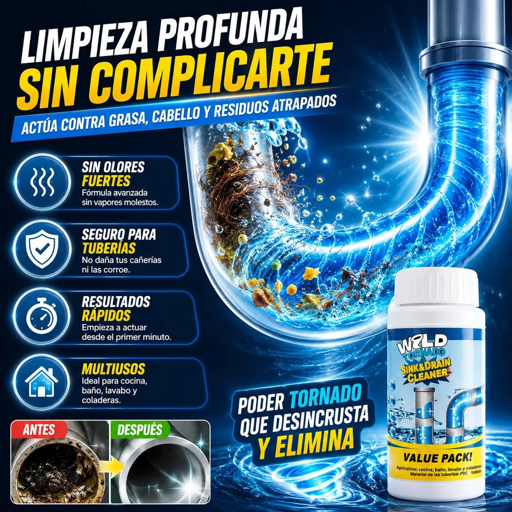 2x1 Limpiador de Drenaje Wild Tornado®
